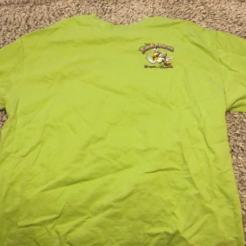Green t shirt the back porch from destin Florida